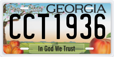 GA license plate CCT1936