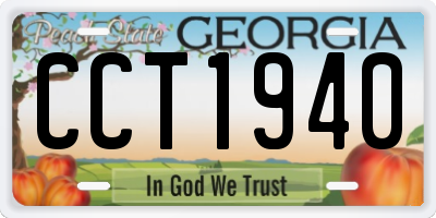 GA license plate CCT1940
