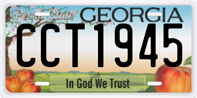 GA license plate CCT1945