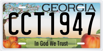 GA license plate CCT1947