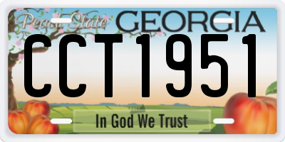 GA license plate CCT1951