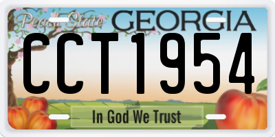 GA license plate CCT1954