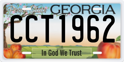 GA license plate CCT1962