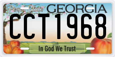 GA license plate CCT1968