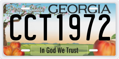 GA license plate CCT1972