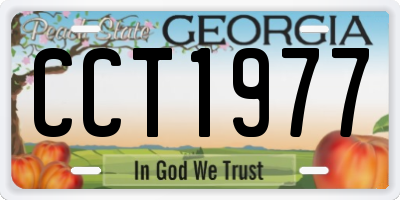 GA license plate CCT1977