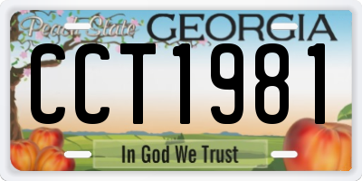 GA license plate CCT1981