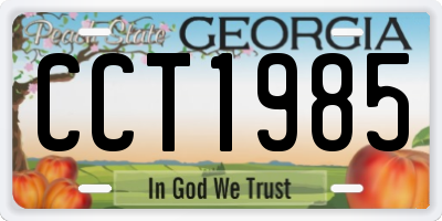 GA license plate CCT1985