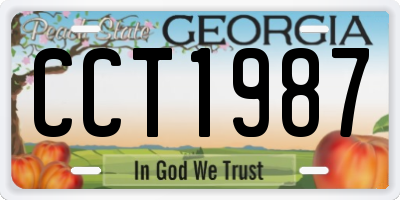 GA license plate CCT1987