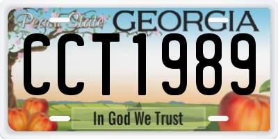 GA license plate CCT1989