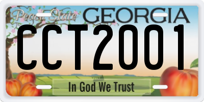 GA license plate CCT2001