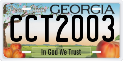 GA license plate CCT2003