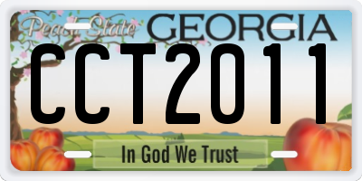GA license plate CCT2011