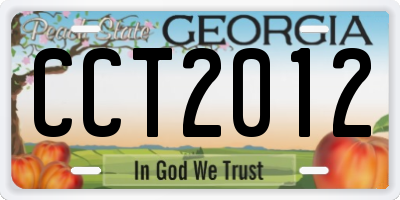 GA license plate CCT2012