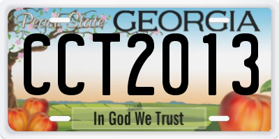 GA license plate CCT2013