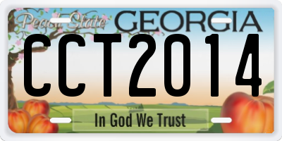GA license plate CCT2014