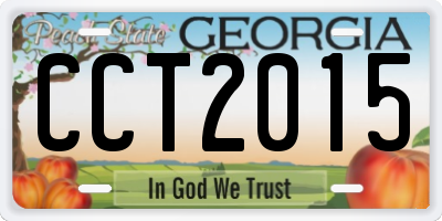 GA license plate CCT2015