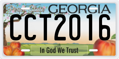 GA license plate CCT2016