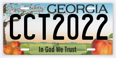 GA license plate CCT2022