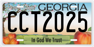 GA license plate CCT2025