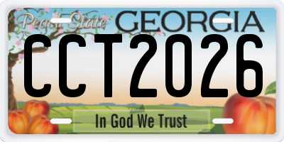 GA license plate CCT2026