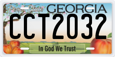 GA license plate CCT2032