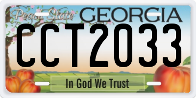 GA license plate CCT2033