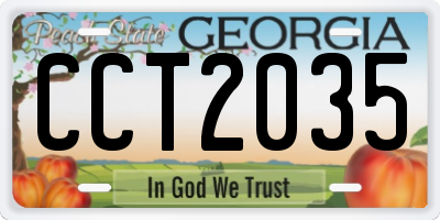 GA license plate CCT2035