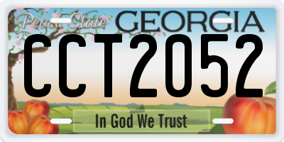 GA license plate CCT2052