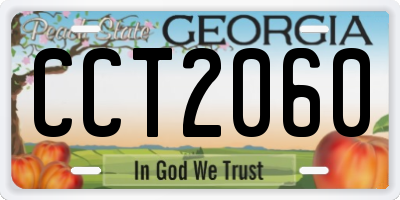 GA license plate CCT2060