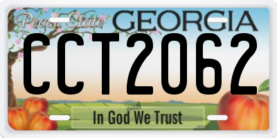 GA license plate CCT2062