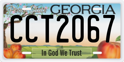 GA license plate CCT2067