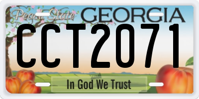GA license plate CCT2071