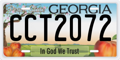 GA license plate CCT2072