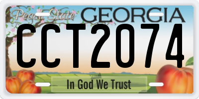 GA license plate CCT2074