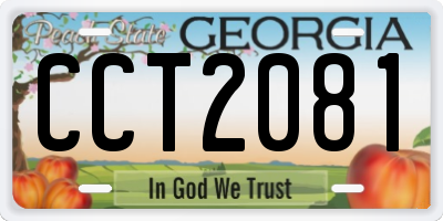 GA license plate CCT2081