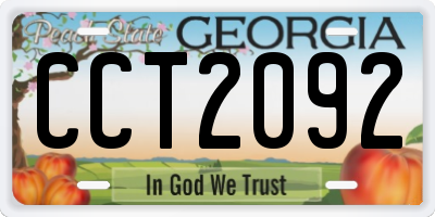 GA license plate CCT2092