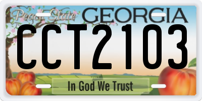 GA license plate CCT2103