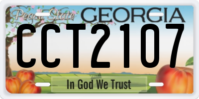 GA license plate CCT2107