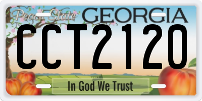 GA license plate CCT2120