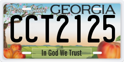 GA license plate CCT2125