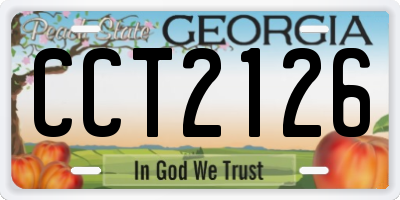 GA license plate CCT2126
