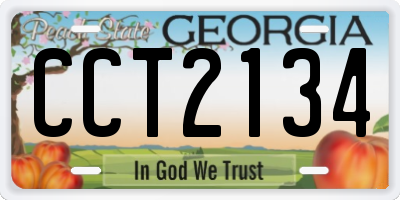 GA license plate CCT2134