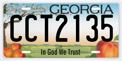 GA license plate CCT2135