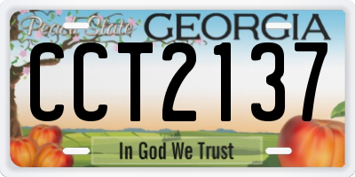 GA license plate CCT2137