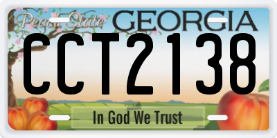 GA license plate CCT2138