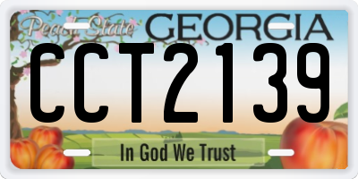 GA license plate CCT2139