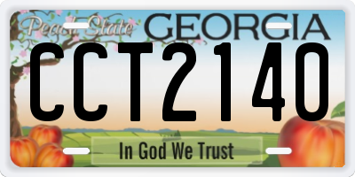 GA license plate CCT2140