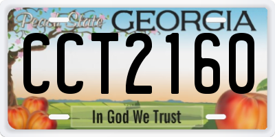 GA license plate CCT2160