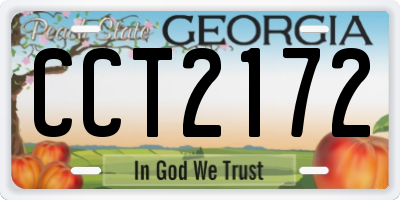 GA license plate CCT2172